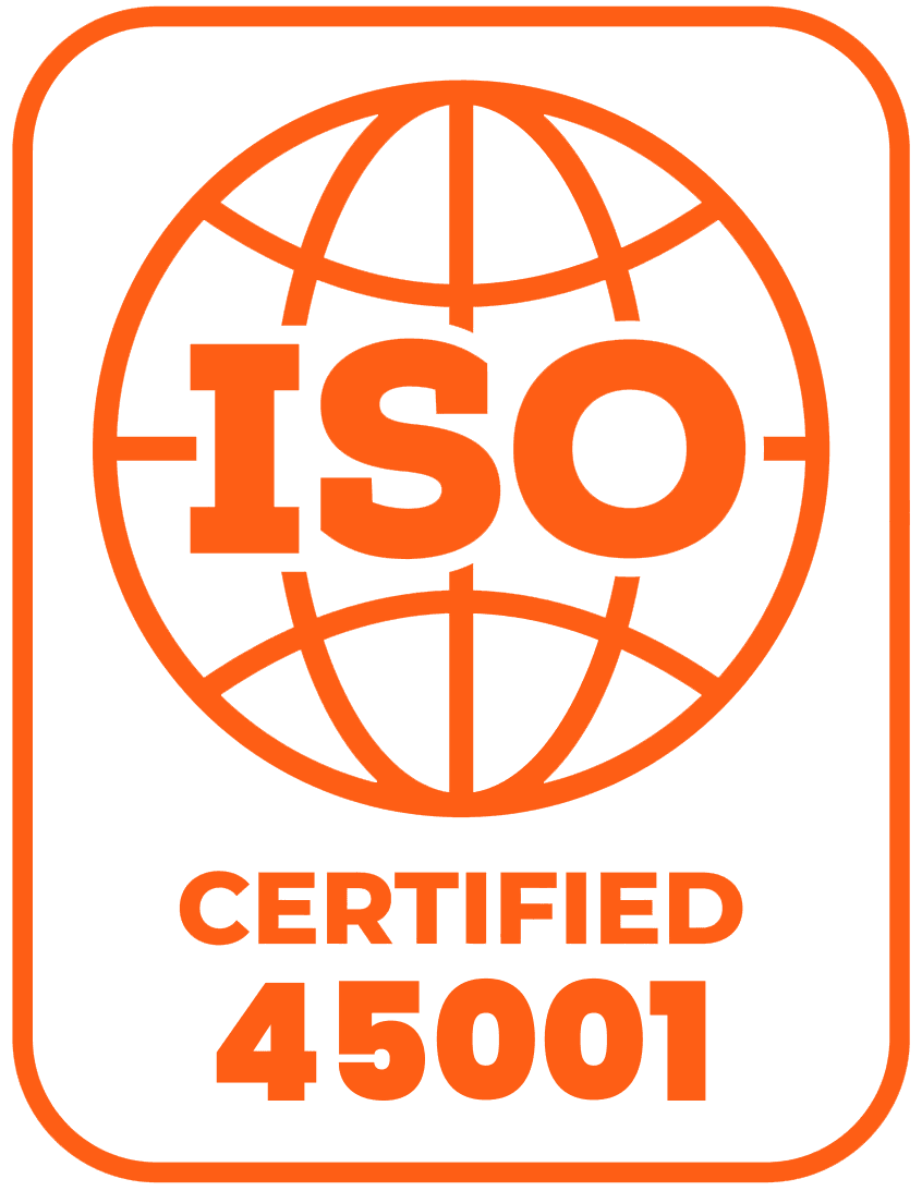 ISO 45001 occupational health and safety badge displayed on the legacy Leo Tech website